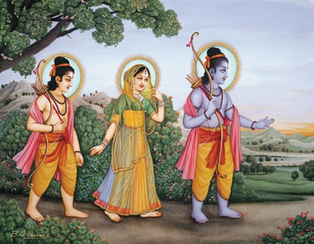 Ram Sita and Lakshman in Chitrakoot