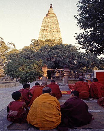 Buddhist monks at Bodh Gaya